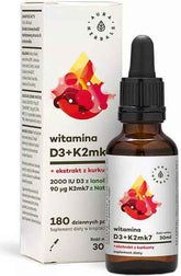 วิตามิน D3 D - 3 2000iu + K - 2 K2MK7 + สารสกัดขมิ้น Novasol หยด 30ml AURA HERBALS